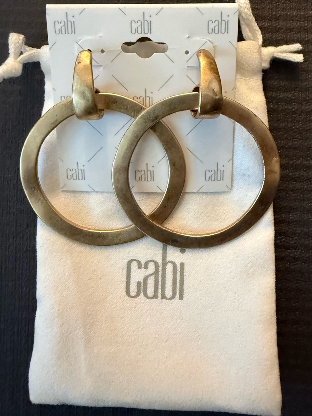 Cabi Brushed Gold Open Hoop Earrings